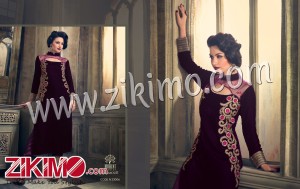 Glamour Mohini Mumtaz Velvet Winter Wear Party Wear Suit 23008