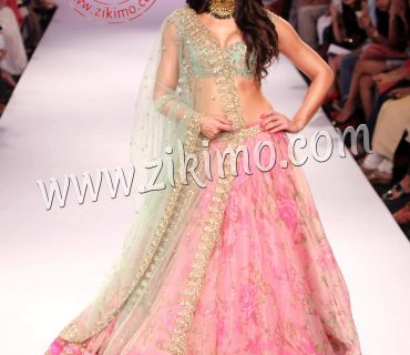 Gorgeous Floral Printed Pink lehenga With Blue embroidrered Choli and Dupatta 1 Gorgeous Floral Printed Pink lehenga With Blue embroidrered Choli and Dupatta