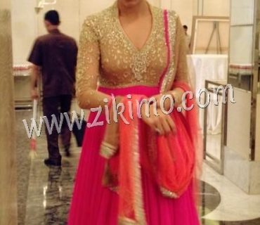 Tri Color Pink Orange And Beige Flared Embroidered Party Wear Anarkali Suit 1 Tri Color Pink Orange And Beige Flared Embroidered Party Wear Anarkali Suit