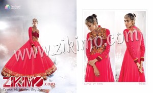 Sanskruti  New Era Of Kali Pure Carrot Georegtte Velvet Anarkali Suit 9036