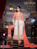 BIttersweetRed and Ivory Plazzo and Pant Style Semi-Stitched Designer Suit