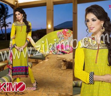 Vipul MediumDarkYellow and DeepPink Georgette Embroidered Semi-stitched Straight With Chiffon Dupatta Suit 6103 1 Vipul MediumDarkYellow and DeepPink Georgette Embroidered Semi-stitched Straight With Chiffon Dupatta Suit 6103