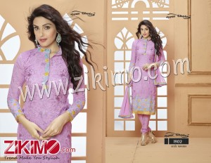 Your Choice Purple and Yellow Pure Dyeble Georgette Embroidered Un-stitched Party Wear Straight Long Suit 1902