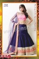 Zikimo 7210 Pure Banglori Silk Blue lehenga With Raw Silk Blouse And Net Dupatta