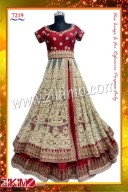 Zikimo 7219 Banglori Silk Maroon Cream Party Wear Lehenga choli With Net Dupatta