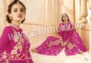 Arjaan Hot Pink Embroidered Georgette  Wedding Wear Designer Palazzo Sharara Salwar Suit 605A