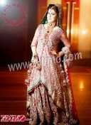 Zikimo Red & Pink Indian Bridal Lehenga with Long Choli
