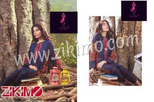 Zikimo 104 Red Blue Desi Girl Embroidered Georgette Pants/Palazzo Pakistani Suits
