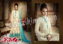 Zikimo Eternal 146 Beige Embroidered Georgette Party Wear/Wedding Wear Semi-stitched  A Line Anarkali Suit