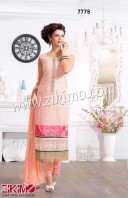 Pure Georgette Light Orange Party /Wedding Wear Straight Long Suit