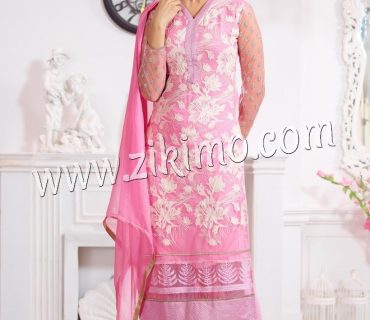 Pure Georgette PInk Party /Wedding Wear Straight Long Suit 1 Pure Georgette PInk Party /Wedding Wear Straight Long Suit