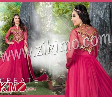 Firoza Karishma Kapoor Hot Pink Wedding/Party Wear Net Gown Style Anarkali Suit 11013 1 Firoza Karishma Kapoor Hot Pink Wedding/Party Wear Net Gown Style Anarkali Suit 11013
