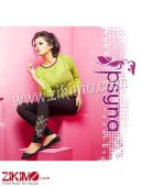 Zikimo Black and ParrotGreen Designer Printed Cotton Iycra Party Wear/Daily Wear Legging