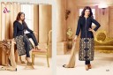ZIKIMO Myriaam 126 DarkBlue and Beige Designer Embroiderd Chanderi Cotton Un-stitched Party Wear Straight Suit