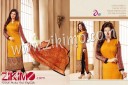 ZIKIMO Myriaam 127 TurmericYellow and Black Designer Embroiderd Chanderi Cotton Un-stitched Party Wear Straight Suit