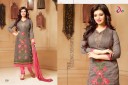 ZIKIMO Myriaam 128GrayBrown and Pink Designer Embroiderd Chanderi Cotton Un-stitched Party Wear Straight Suit