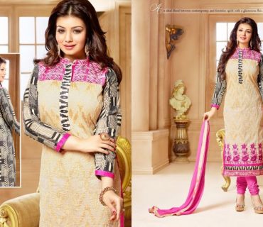ZIKIMO Myriaam 130 Ivory and Pink Designer Embroiderd Chanderi Cotton Un-stitched Party Wear Straight Suit 1 ZIKIMO Myriaam 130 Ivory and Pink Designer Embroiderd Chanderi Cotton Un-stitched Party Wear Straight Suit