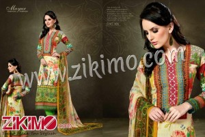 Muse 1406 Pure Pashmina Green And Lime Digital Printed embroidered Party Wear Straight Suit