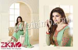 Prachi Desai3031 LightGreen Embroidered Georgette  Semi-stitched Party Wear/Daily Wear Straight Suit