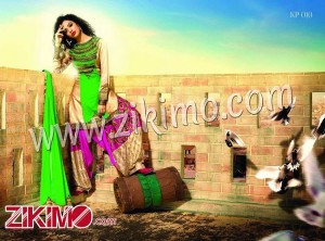 Rama KP010 Green Satin Georegette Embroidered Short Top Wedding/Party Wear Punjabi Patiala Salwar Suit WIth Chiffon Dupatta