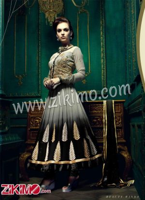 Royal Palace 9005 GREY & BLACK GEORGETTE DESIGNER Anarkali Salwar Kameez