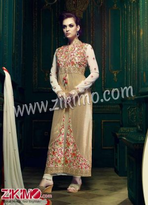 Royal Palace 9006 CREAM GEORGETTE DESIGNER Wedding Wear Straight Salwar Kameez