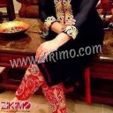 Black And Red Embroidered Georgette Un-stitched Party Wear/Daily Wear Palazzo/Pants Style Designer Suit With Chiffon Dupatta