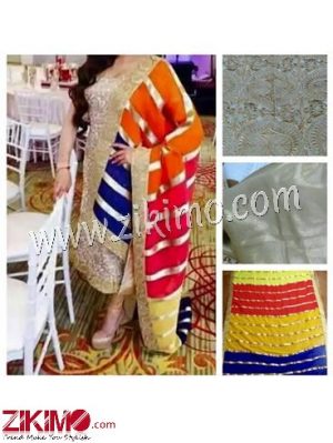 Designer Ivory and Golden Net Daily Wear and Party Wear Designer Punjabi Salwar Suit With Chiffon Dupatta