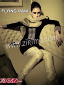 Designer Black and TanBrown Chanderi Cotton Un-stitched Designer Suit With Net Dupatta