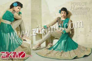 Rutbaa 1005 Wedding/Party Wear Green Pant Style Staight Cut Suit