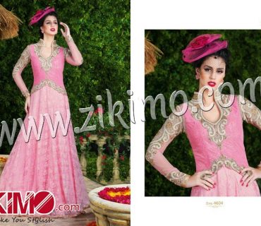 Voilet 4604 Pink Net Wedding/Party Wear Gown 1 Voilet 4604 Pink Net Wedding/Party Wear Gown