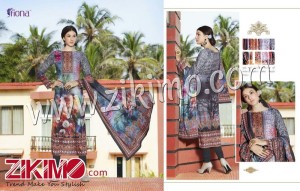 Fiona Zohraa 175 Black and Multicolor Pashmina Digital Print Un-stitched Straight Suit With Pashmina Dupatta