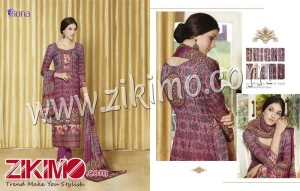 Fiona Zohraa 178 Magenta and Multicolor Pashmina Digital Print Un-stitched Straight Suit With Pashmina Dupatta