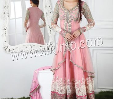 ZIKIMO NEW SOFT PINK JACKET STYLE LONG ANARKALI SALWAR KAMEEZ 1 ZIKIMO NEW SOFT PINK JACKET STYLE LONG ANARKALI SALWAR KAMEEZ