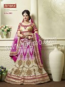 Ambaji Heavy Net Indian Bridal lehenga With  Gota Work Choli and Net Duaptta at Zikimo