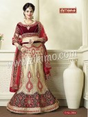 Ambaji Heavy Net Indian Bridal lehenga With  Gota Work Choli and Net Duaptta at Zikimo