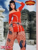 Zikimo Bolbachan 9017 Red and Multicolor Printed Cotton Un-stitched Daily Wear Salwar Suit