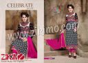 Zikimo 9008 Black and Pink Georgette Party Wear Semi stitched Party Wear Designer Suit