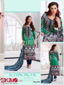 Zikimo Fiza 106 Green and NavyBlue Cotton Satin Party Wear/Daily Wear Un-stitched Straight Suit