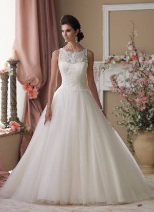 Supernatural White Taffeta Wedding Gown At Zikimo