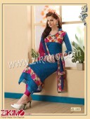 Zikimo JingleBell 1007 Grey and Black Party Wear Chanderi Bhagalpuri Straight Suit