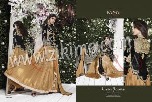 Karma 4504 Designer Party Wear Shilpa Shetty Black Shimmer Georgette Embroidered Churidar Suit at Zikimo