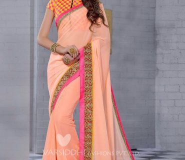 Mintorsi KalaSutra Light Orange and Deep Pink 2101 Wedding Wear Georgette Saree at Zikimo 1 Mintorsi KalaSutra Light Orange and Deep Pink 2101 Wedding Wear Georgette Saree at Zikimo
