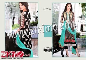 Zikimo Motiz2011 Black Georgette Semi-stitched Party Wear Salwar Suit