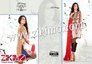 Zikimo Motiz2013 Ivory and Black Georgette Semi-stitched Party Wear Salwar Suit