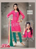 Zikimo Saiyara 1001 Pink and Teal Green Chudidar Daily Wear Suit