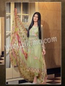Sanobar 2020 ParrotGreen and Pink Party Wear Faux Georgette Desiner Suit