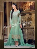Sanobar 2021 AquaGreen and Silver Party Wear Faux Georgette Desiner Suit