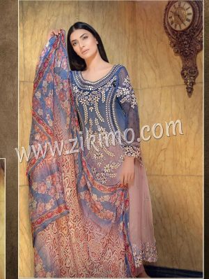 Sanobar 2024 RoyalBlue and DullPink Party Wear Faux Georgette Desiner Suit