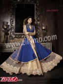 Zikimo Karma Shilpa Shetti Embroidered Flared Party Wear Blue Bhagalpuri Semi Stitched Suits